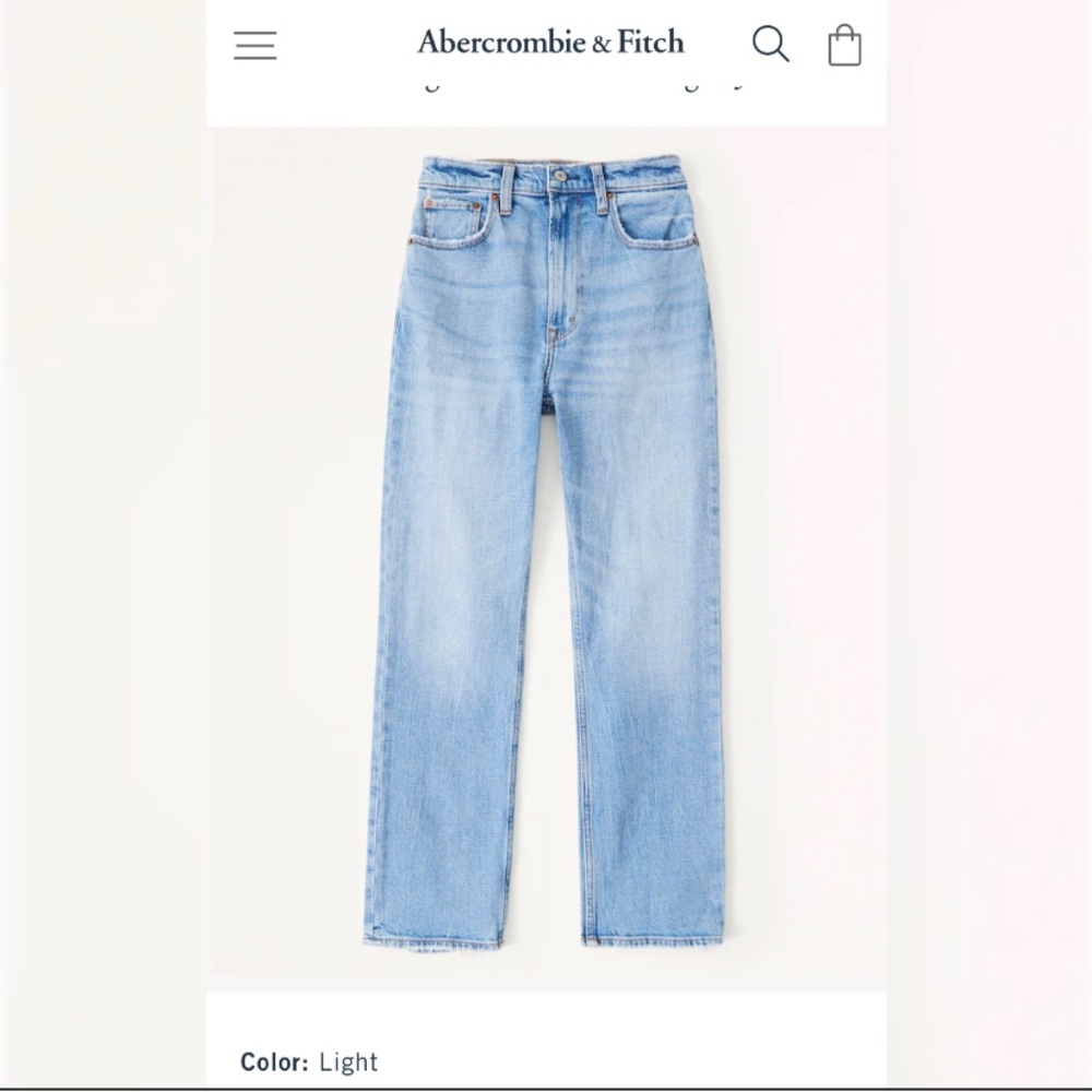 Ultra High Rise Ankle Straight Jean Abercrombie & Fitch